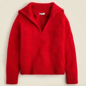 J.Crew Johnny-collar sweater with ribbed trim